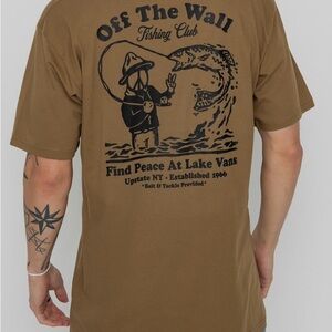 Men's Vans Olive Green Fishing Club Pocket T-Shirt Classic Fit 100% Cotton Large